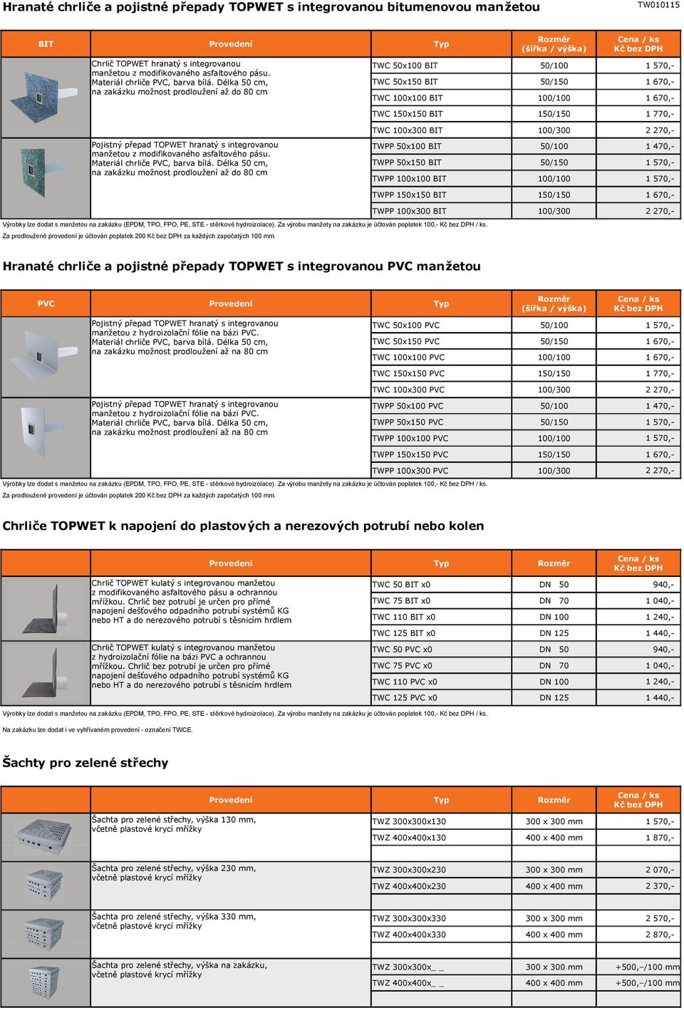 Délka 50 cm, na zakázku možnost prodloužení až do 80 cm Rozměr (šířka / výška) TWC 50x100 BIT 50/100 TWC 50x150 BIT 50/150 TWC 100x100 BIT 100/100 TWC 150x150 BIT 150/150 1 570,- 1 770,- Pojistný