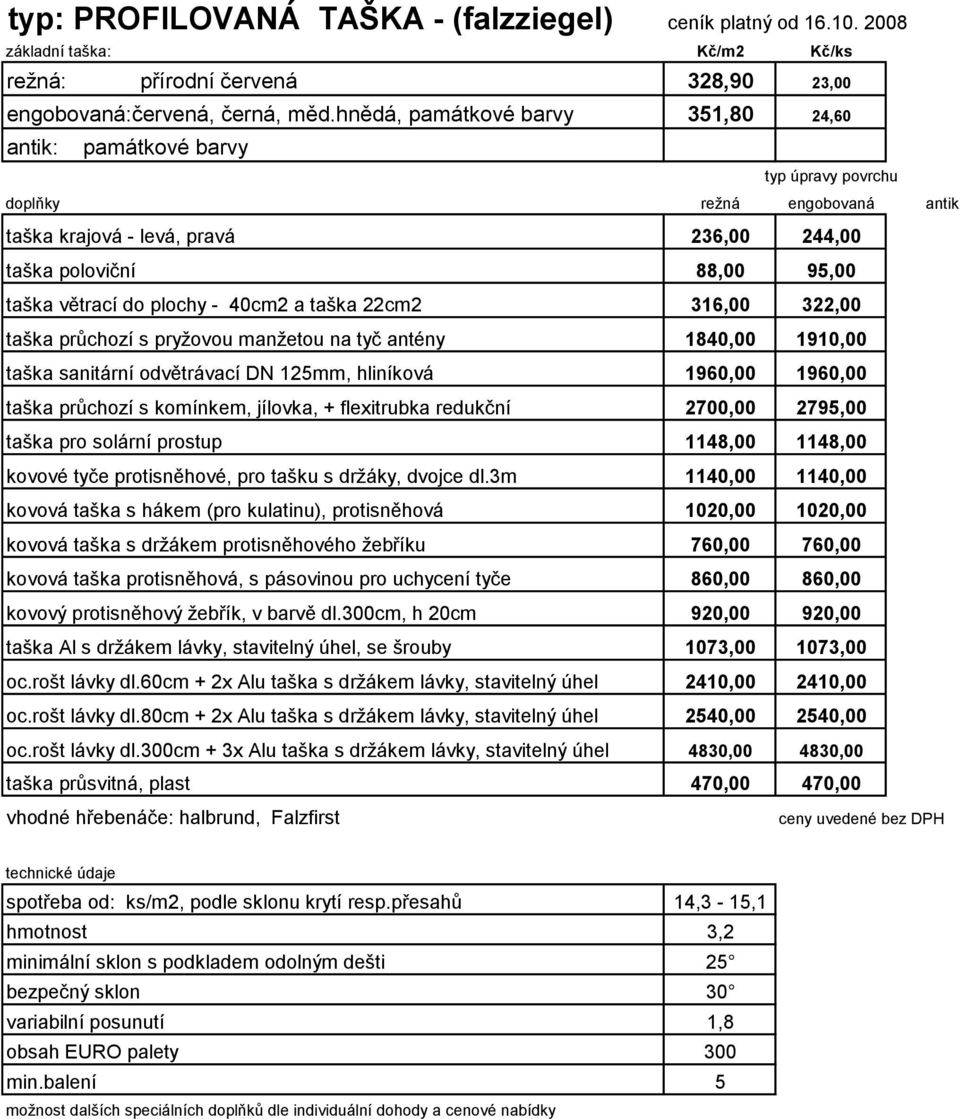 průchozí s pryžovou manžetou na tyč antény 1840,00 1910,00 taška sanitární odvětrávací DN 125mm, hliníková 1960,00 1960,00 taška průchozí s komínkem, jílovka, + flexitrubka redukční 2700,00 2795,00