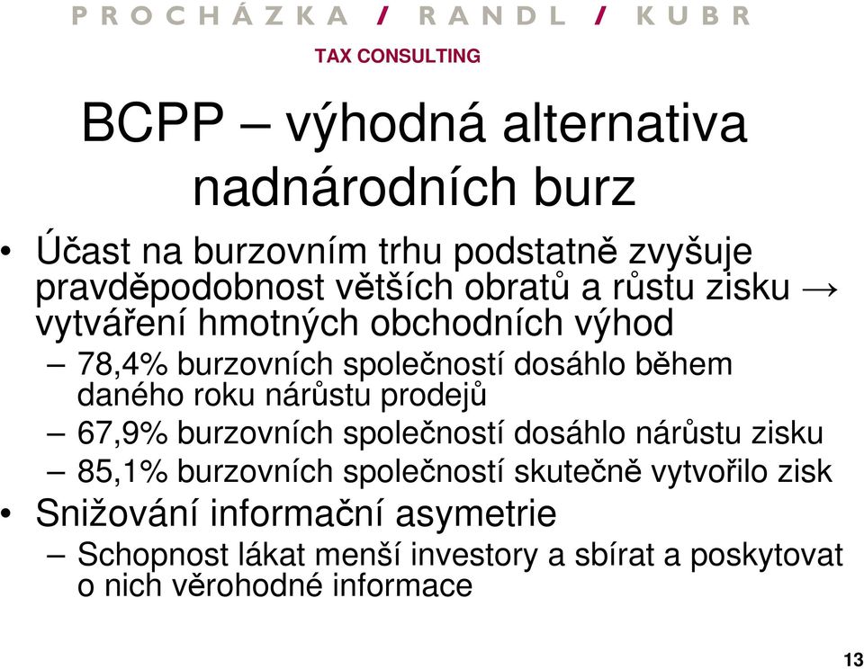 nárůstu prodejů 67,9% burzovních společností dosáhlo nárůstu zisku 85,1% burzovních společností skutečně