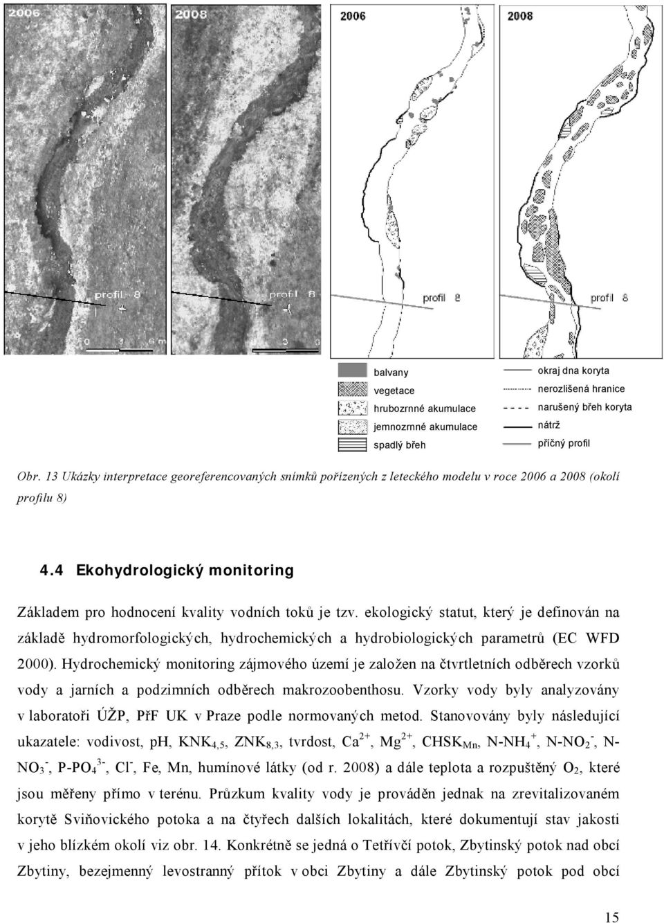 ekologický statut, který je definován na základě hydromorfologických, hydrochemických a hydrobiologických parametrů (EC WFD 2000).
