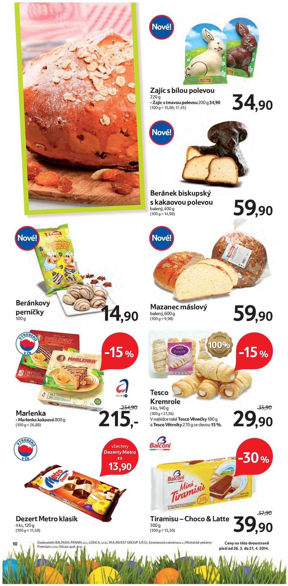 a Tesco Větrníky 270 g se slevou 15 %.