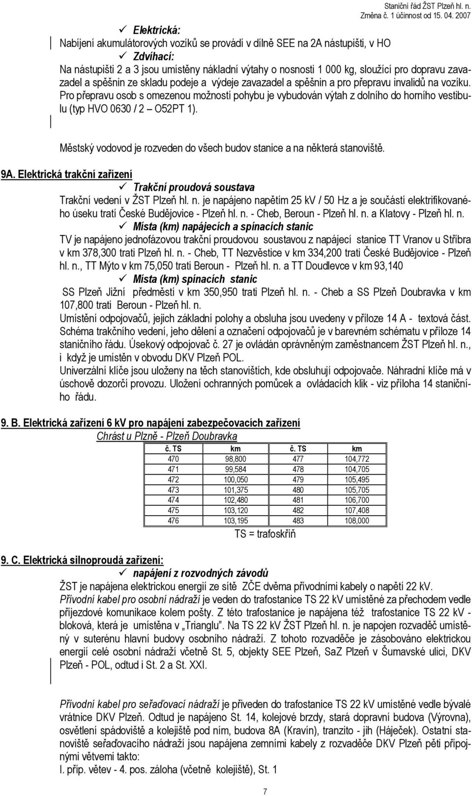 Pro přepravu osob s omezenou možností pohybu je vybudován výtah z dolního do horního vestibulu (typ HVO 0630 / 2 O52PT 1). Městský vodovod je rozveden do všech budov stanice a na některá stanoviště.