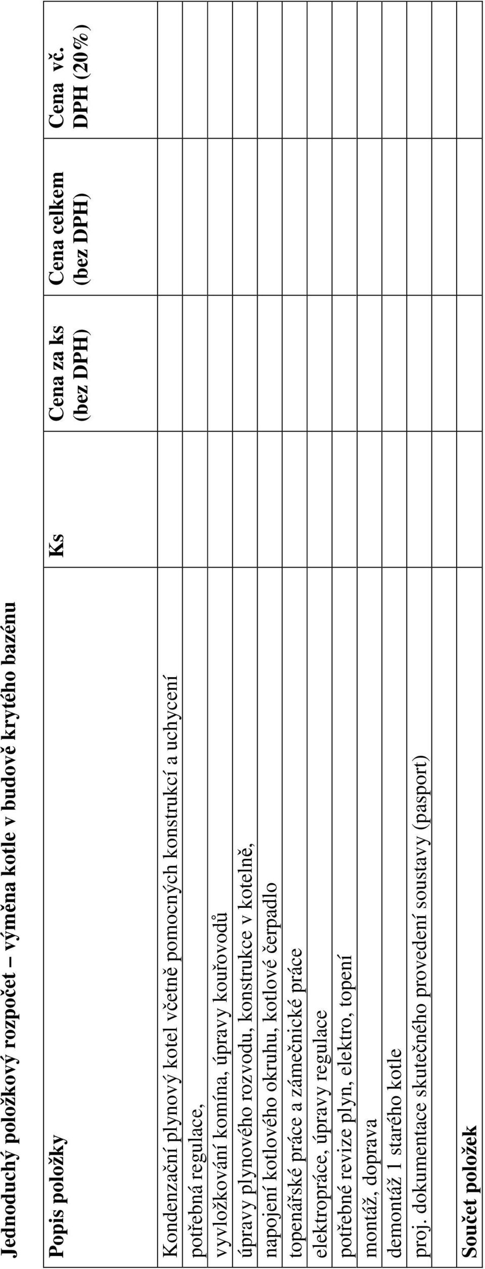 napojení kotlového okruhu, kotlové čerpadlo topenářské práce a zámečnické práce elektropráce, úpravy regulace potřebné revize plyn, elektro,