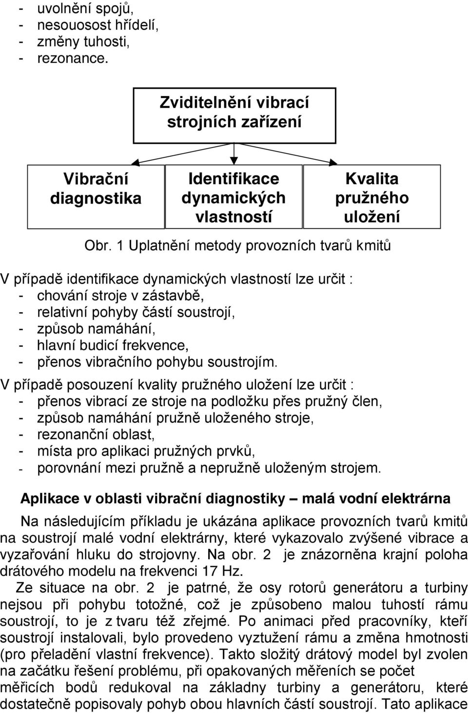 frekvence, - přenos vibračního pohybu soustrojím.