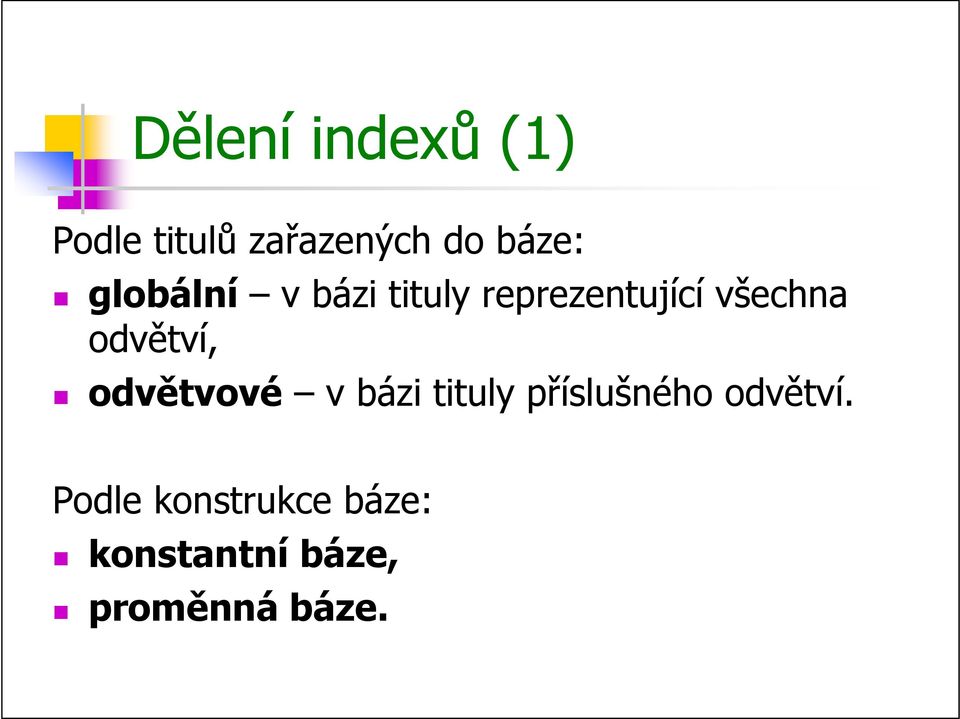 odvětví, odvětvové v bázi tituly příslušného