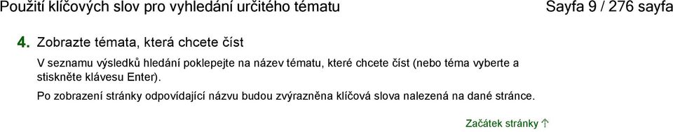 tématu, které chcete číst (nebo téma vyberte a stiskněte klávesu Enter).