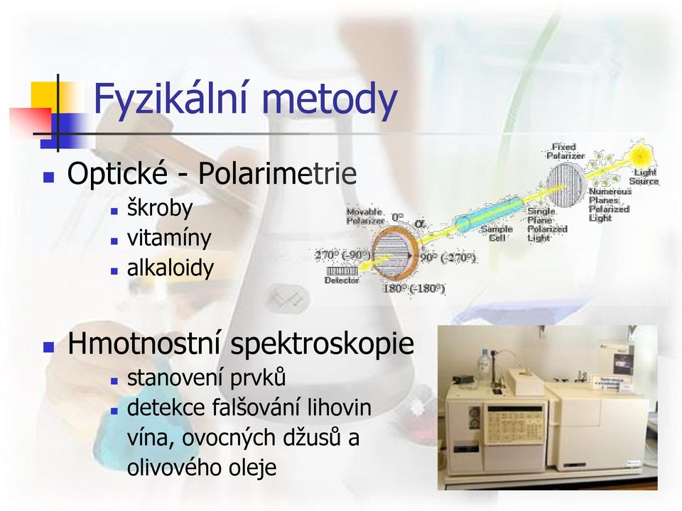 spektroskopie stanovení prvků detekce