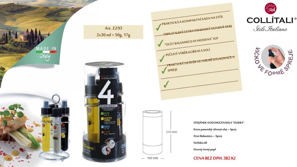 olivový olej Sprej Ocet Balsamico Sprej