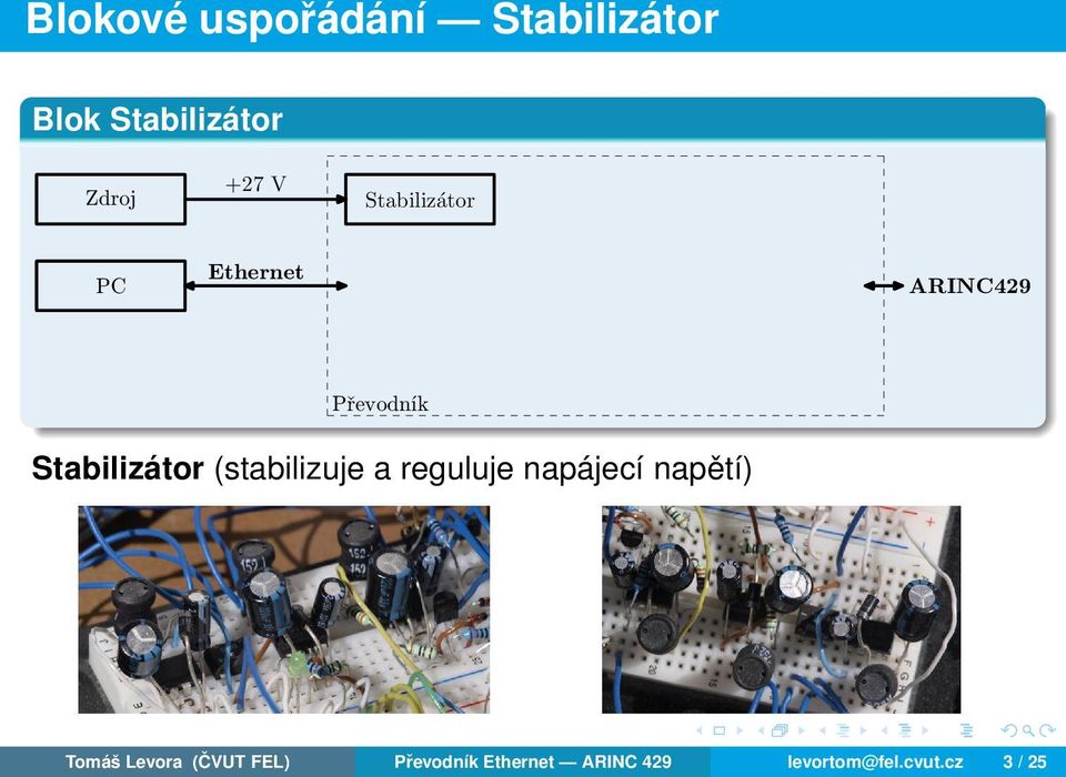 (stabilizuje a reguluje napájecí napětí) Tomáš Levora (ČVUT