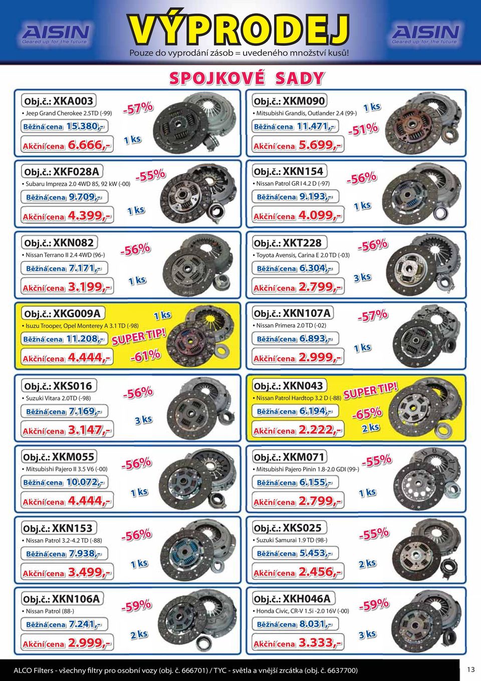 0 4WD 85, 92 kw (-00) Akční cena 4.399,- 9.709,- Běžná cena 9.709-55% Obj.č.: XKN154 Nissan Patrol GR I 4.2 D (-97) Akční cena 4.099,- 9.193,- Běžná cena 9.193-56% Obj.č.: XKN082 Nissan Terrano II 2.