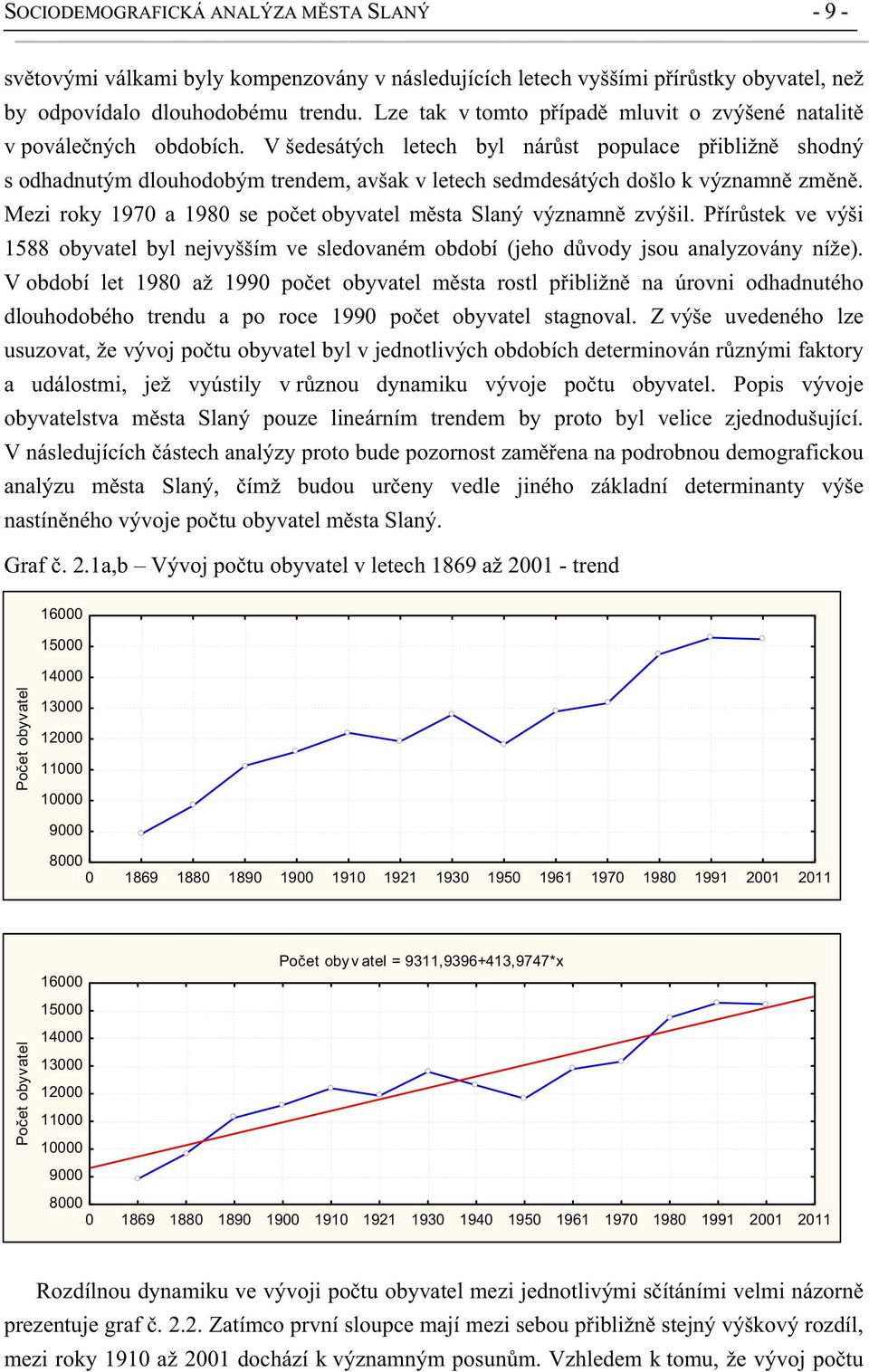 V šedesátých letech byl nár st populace p ibližn shodný s odhadnutým dlouhodobým trendem, avšak v letech sedmdesátých došlo k významn zm n.