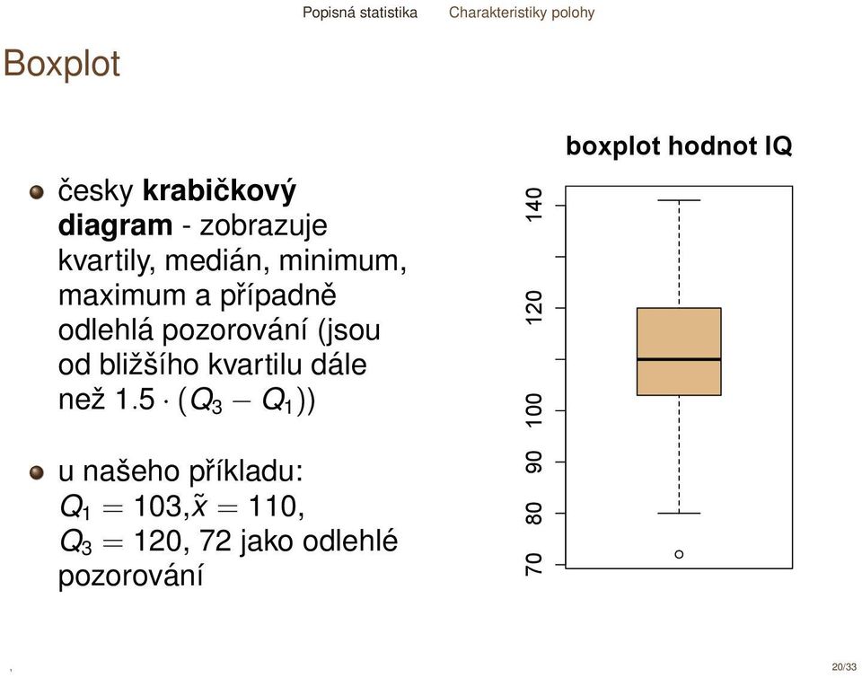 bližšího kvartilu dále než 1.