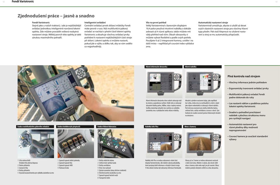 Inteligentní ovládání Centrální ovládací prvek sklízecí mlátičky Fendt máte pevně v ruce.