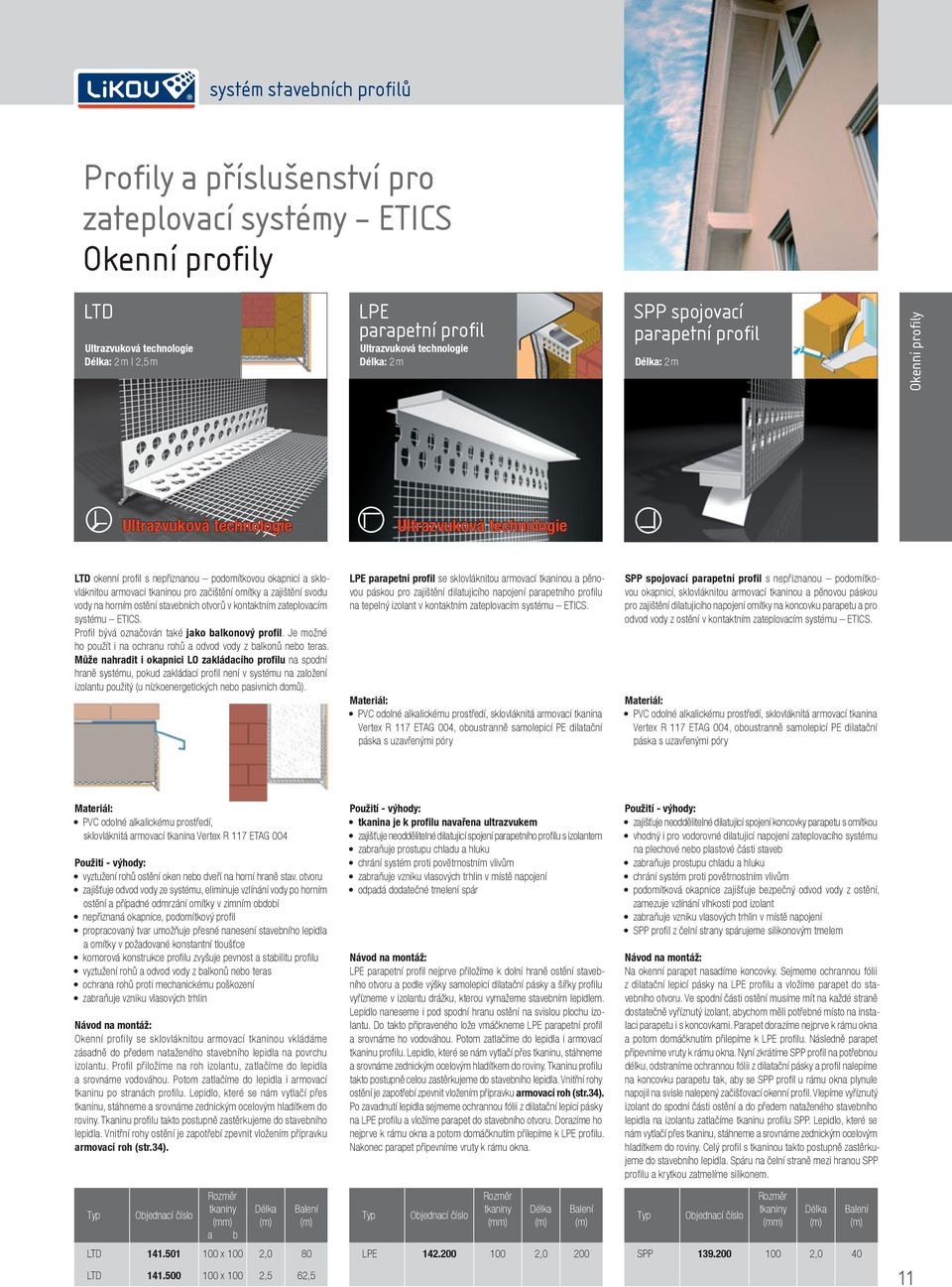 zateplovacím systému ETICS. Profi l bývá označován také jako balkonový profil. Je možné ho použít i na ochranu rohů a odvod vody z balkonů nebo teras.