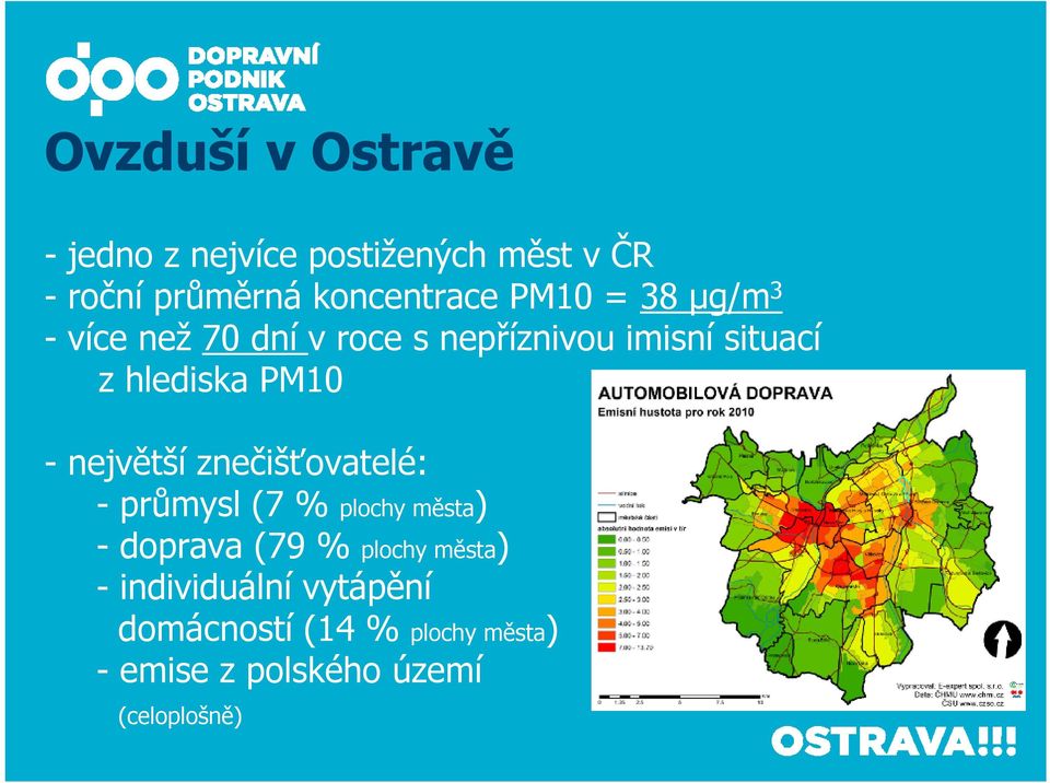 -největší znečišťovatelé: -průmysl (7 % plochy města) -doprava (79 % plochy města) -