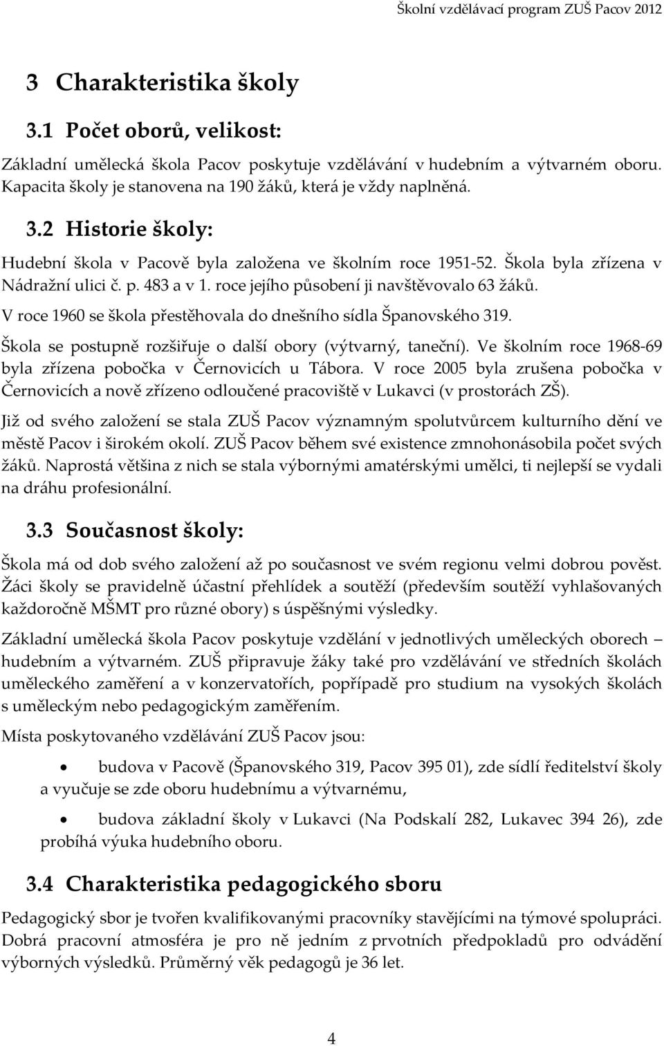 roce jejího působení ji navštěvovalo 63 žáků. V roce 960 se škola přestěhovala do dnešního sídla Španovského 39. Škola se postupně rozšiřuje o další obory (výtvarný, taneční).