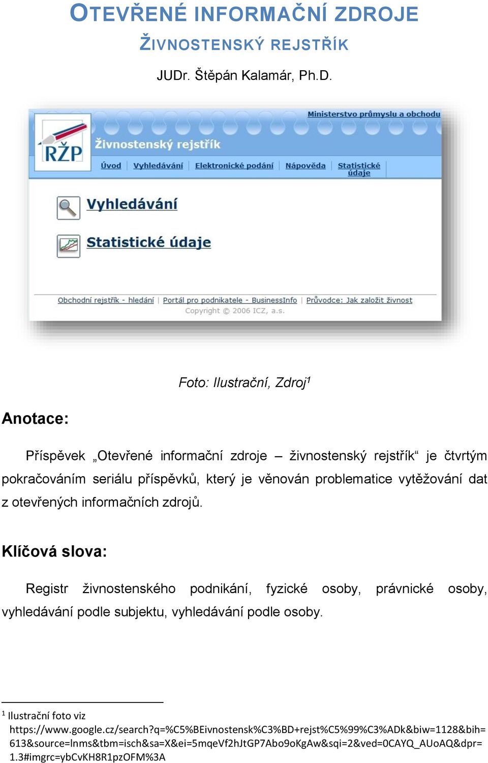 . Štěpán Kalamár, Ph.D.