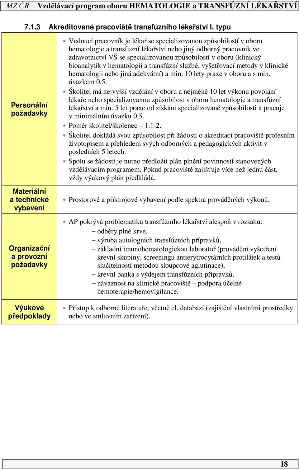 jiný odborný pracovník ve zdravotnictví VŠ se specializovanou způsobilostí v oboru (klinický bioanalytik v hematologii a transfúzní službě, vyšetřovací metody v klinické hematologii nebo jiná