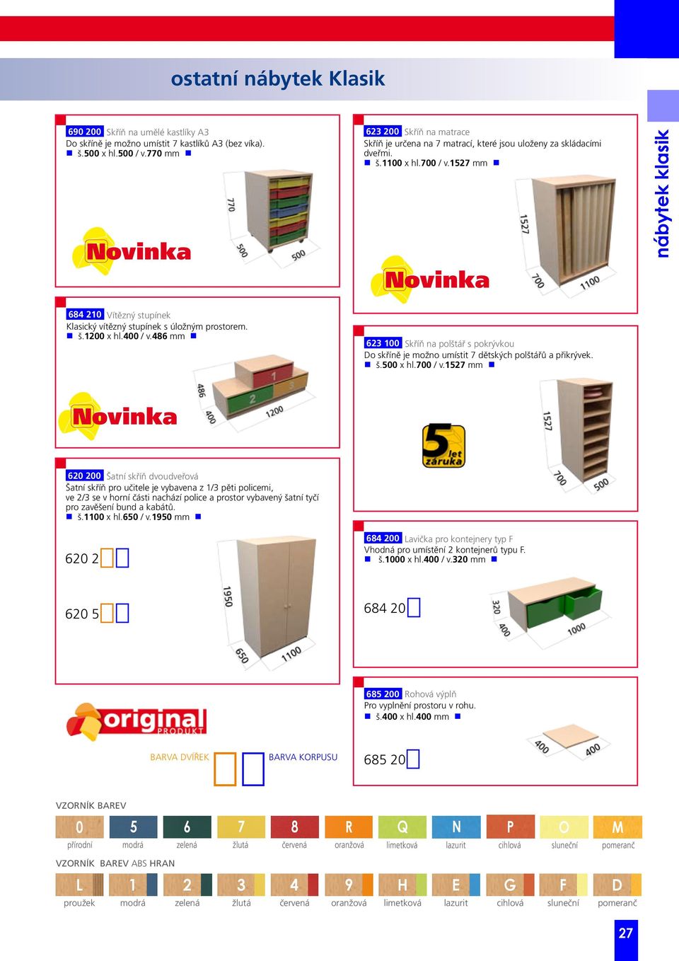 1527 mm g nábytek klasik 684 210 Vítězný stupínek Klasický vítězný stupínek s úložným prostorem. g š.1200 x hl.400 / v.