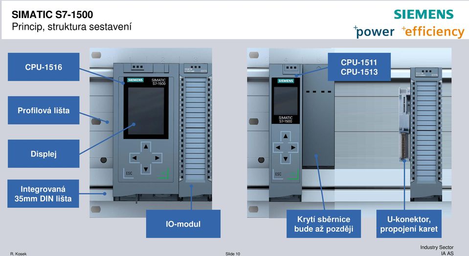 Integrovaná 35mm DIN lišta IO-modul Krytí sběrnice