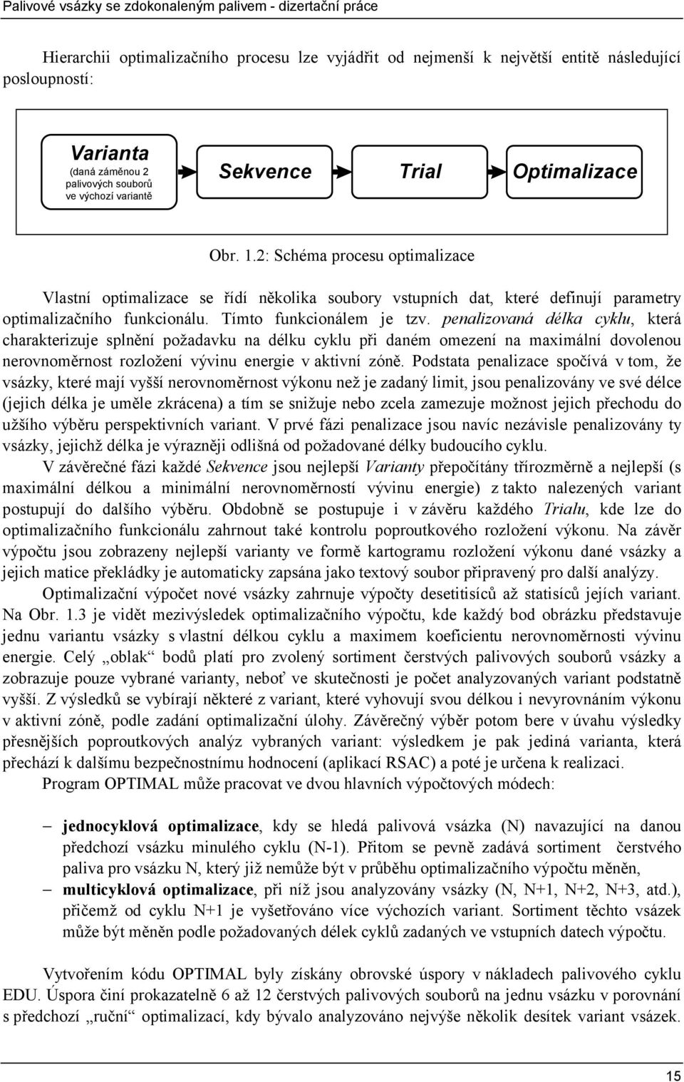 penalizovaná délka cyklu, která charakterizuje splnění požadavku na délku cyklu při daném omezení na maximální dovolenou nerovnoměrnost rozložení vývinu energie v aktivní zóně.