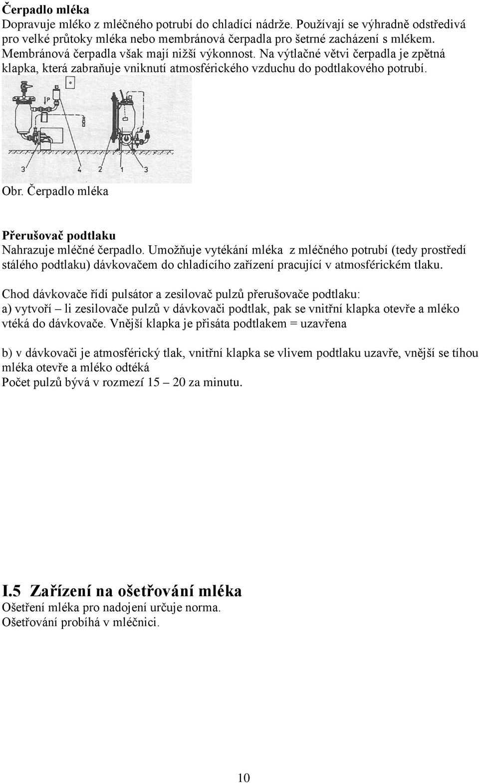 Čerpadlo mléka Přerušovač podtlaku Nahrazuje mléčné čerpadlo.