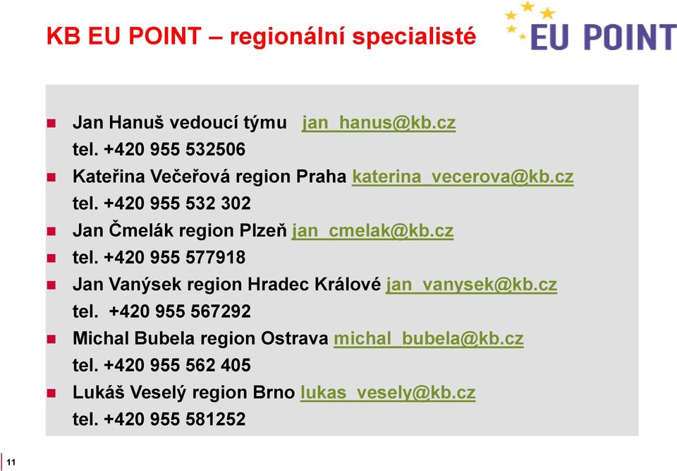 +420 955 532 302 Jan Čmelák region Plzeň jan_cmelak@kb.cz tel.