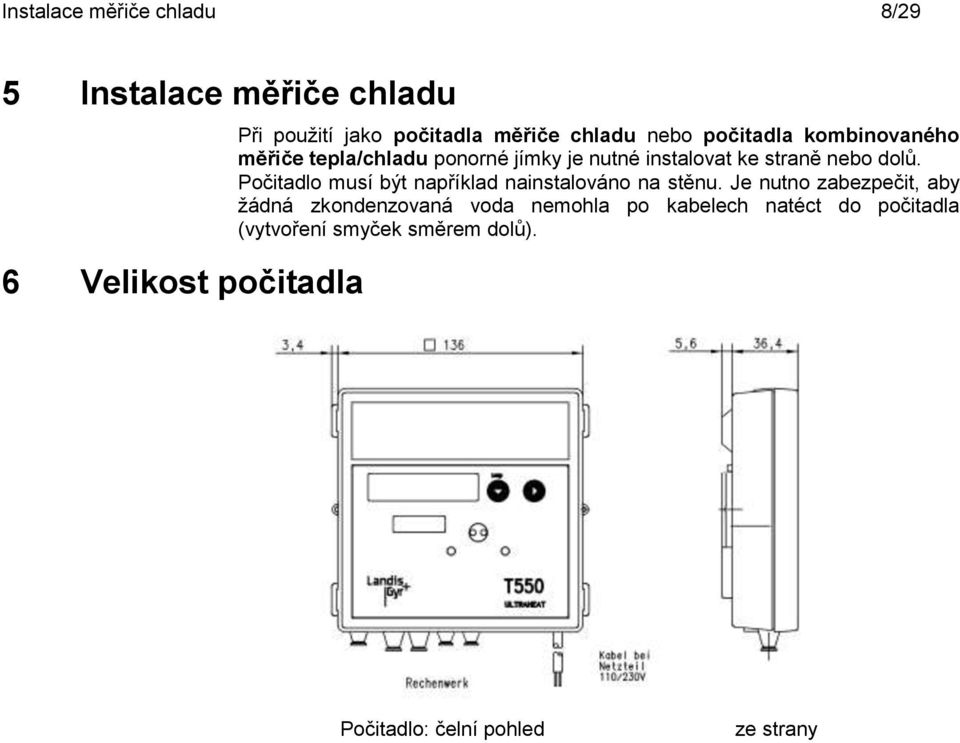 bo dolů. Počitadlo musí být například nainstalováno na stěnu.