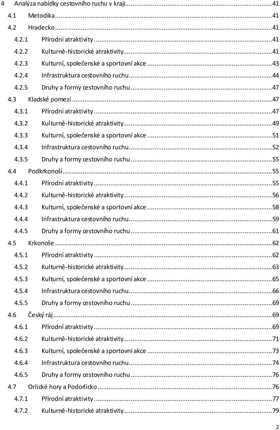 ..51 4.3.4 Infrastruktura cestovního ruchu...52 4.3.5 Druhy a formy cestovního ruchu...55 4.4 Podkrkonoší...55 4.4.1 Přírodní atraktivity...55 4.4.2 Kulturně-historické atraktivity...56 4.4.3 Kulturní, společenské a sportovní akce.