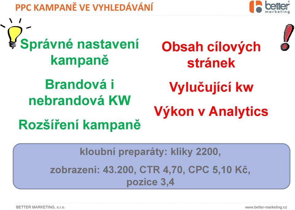 stránek Vylučující kw Výkon v Analytics kloubní preparáty: