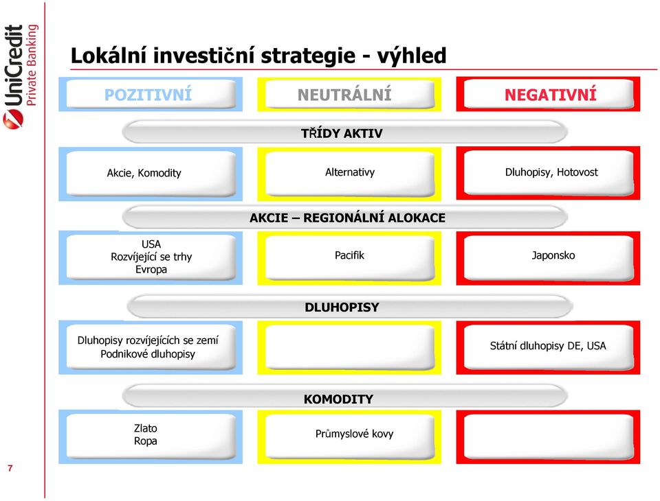 trhy Evropa AKCIE REGIONÁLNÍ ALOKACE Pacifik Japonsko DLUHOPISY Dluhopisy