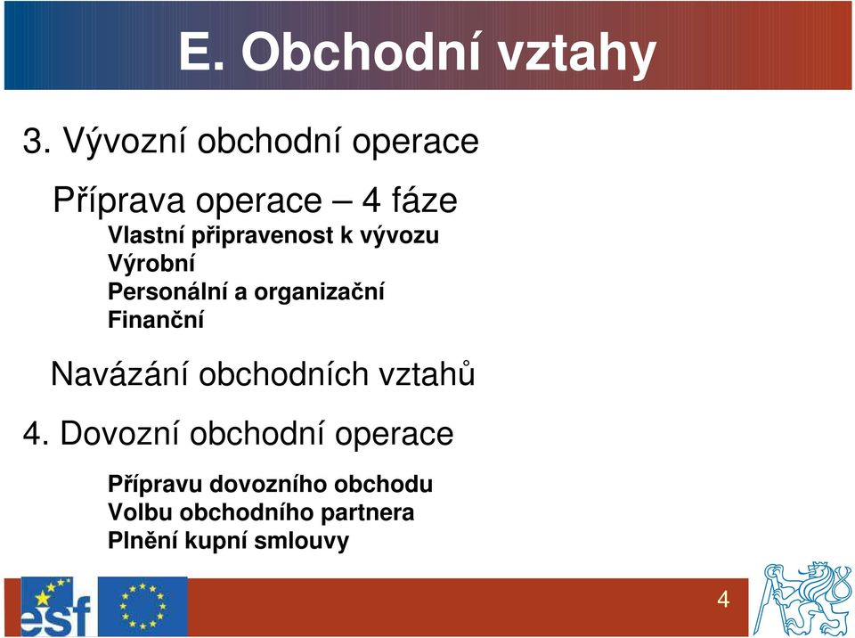 připravenost k vývozu Výrobní Personální a organizační Finanční