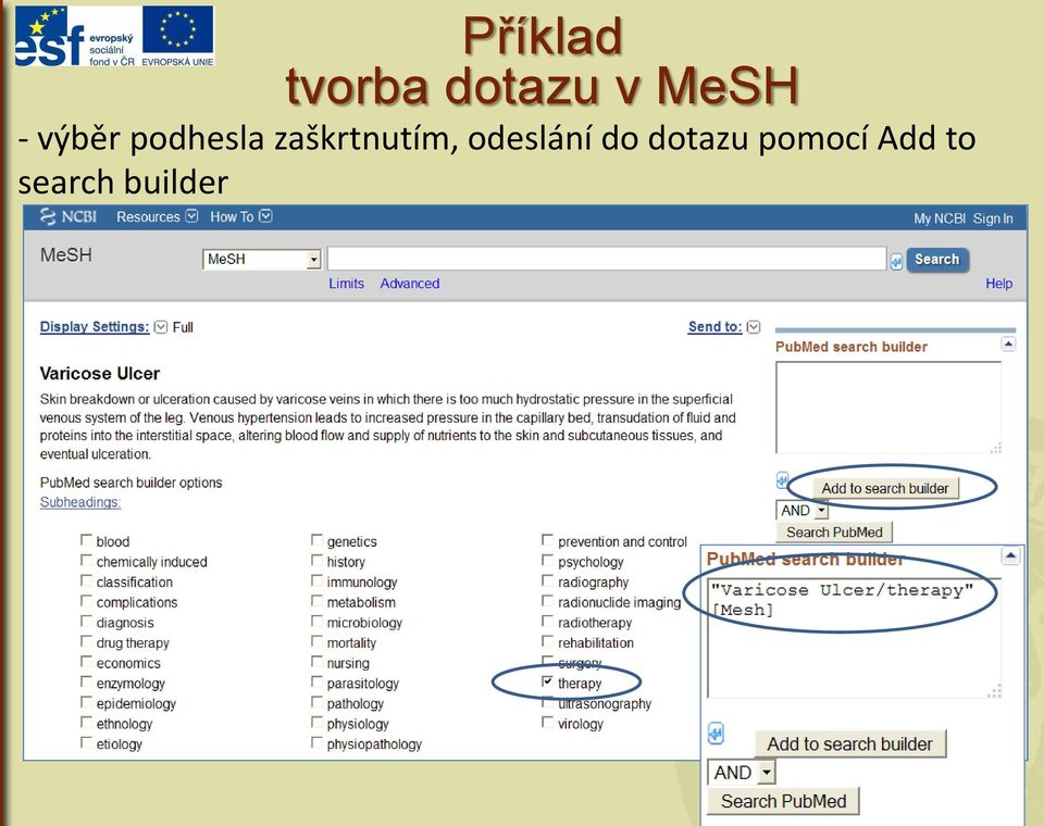 zaškrtnutím, odeslání do