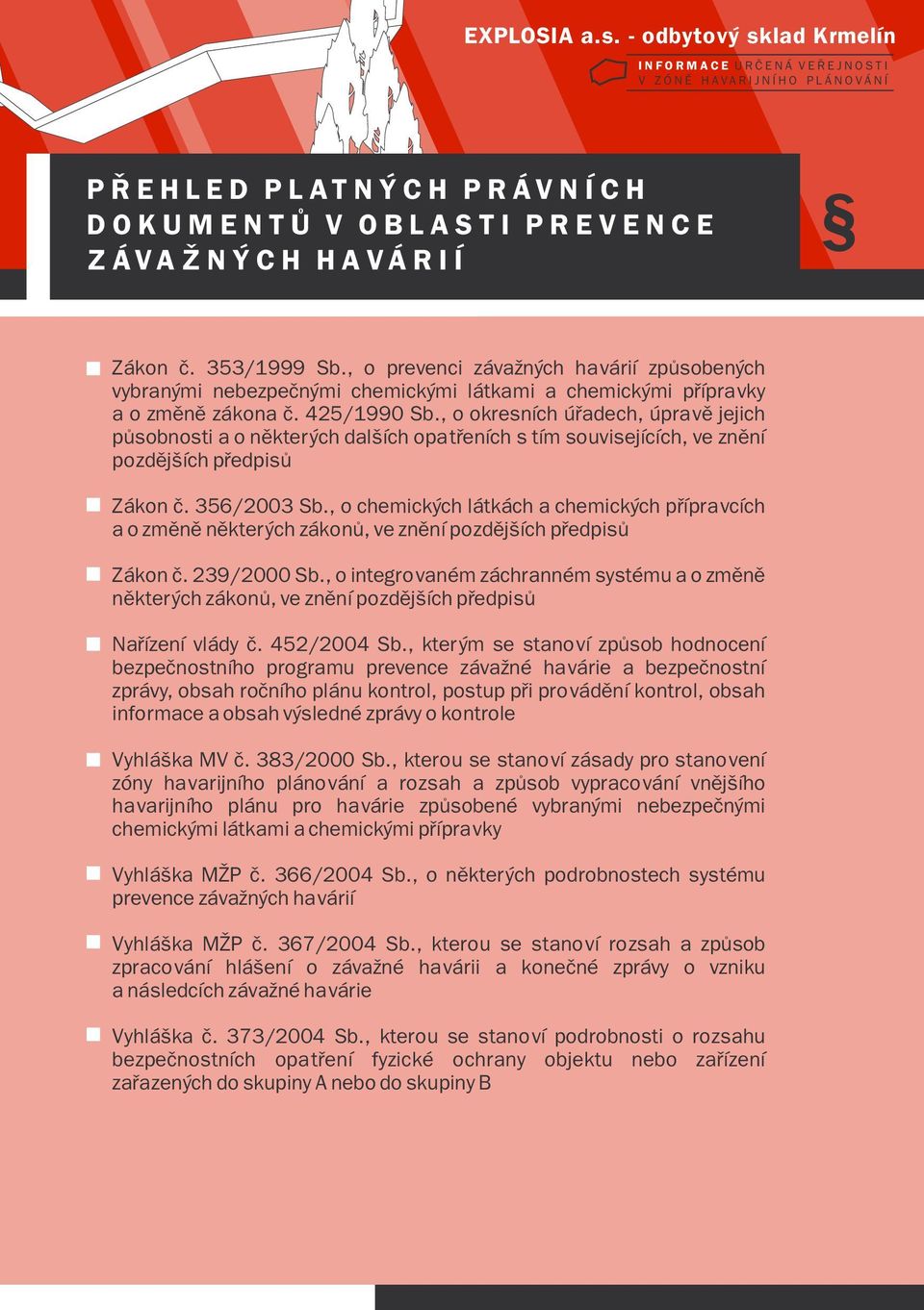 , o okresních úøadech, úpravì jejich pùsobnosti a o nìkterých dalších opatøeních s tím souvisejících, ve znìní pozdìjších pøedpisù Zákon è. 356/2003 Sb.