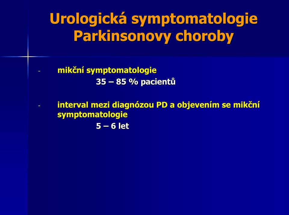 pacientů - interval mezi diagnózou PD a