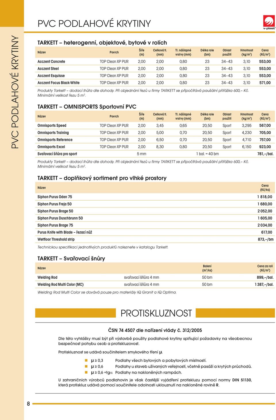 553,00 Acczent Esquisse TOP Clean XP PUR 2,00 2,00 0,80 23 34 43 3,10 553,00 Acczent Focus Black-White TOP Clean XP PUR 2,00 2,00 0,80 23 34 43 3,10 571,00 Produkty Tarkett dodací lhůta dle dohody.