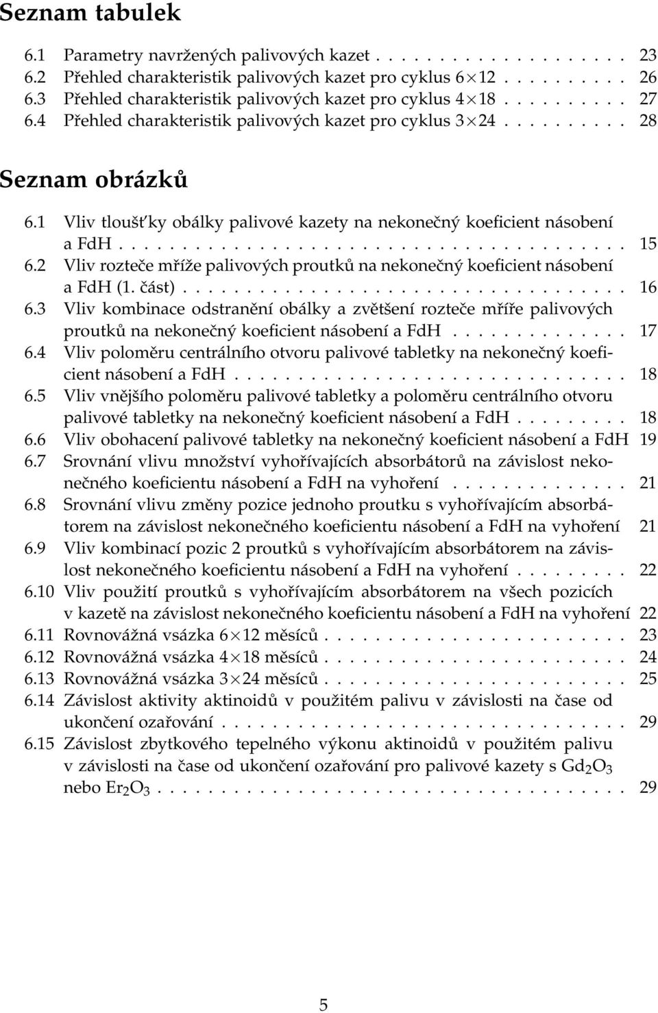 1 Vliv tloušt ky obálky palivové kazety na nekonečný koeficient násobení a FdH........................................ 15 6.