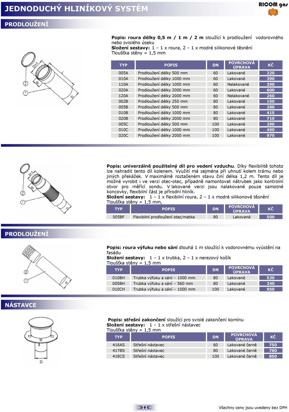 Prodloužení délky 2000 mm 60 Nelakované 260 002B Prodloužení délky 250 mm 80 Lakované 150 005B Prodloužení délky 500 mm 80 Lakované 280 010B Prodloužení délky 1000 mm 80 Lakované 415 020B Prodloužení