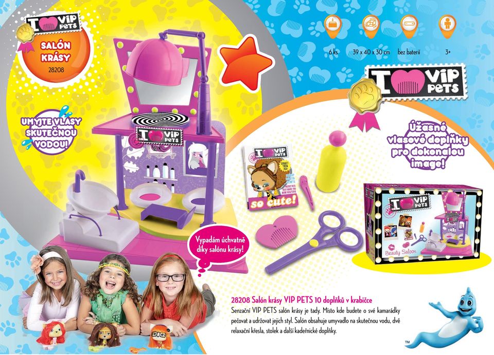 28208 Salón krásy VP PETS 10 doplňků v krabičce Senzační VP PETS salón krásy je tady.