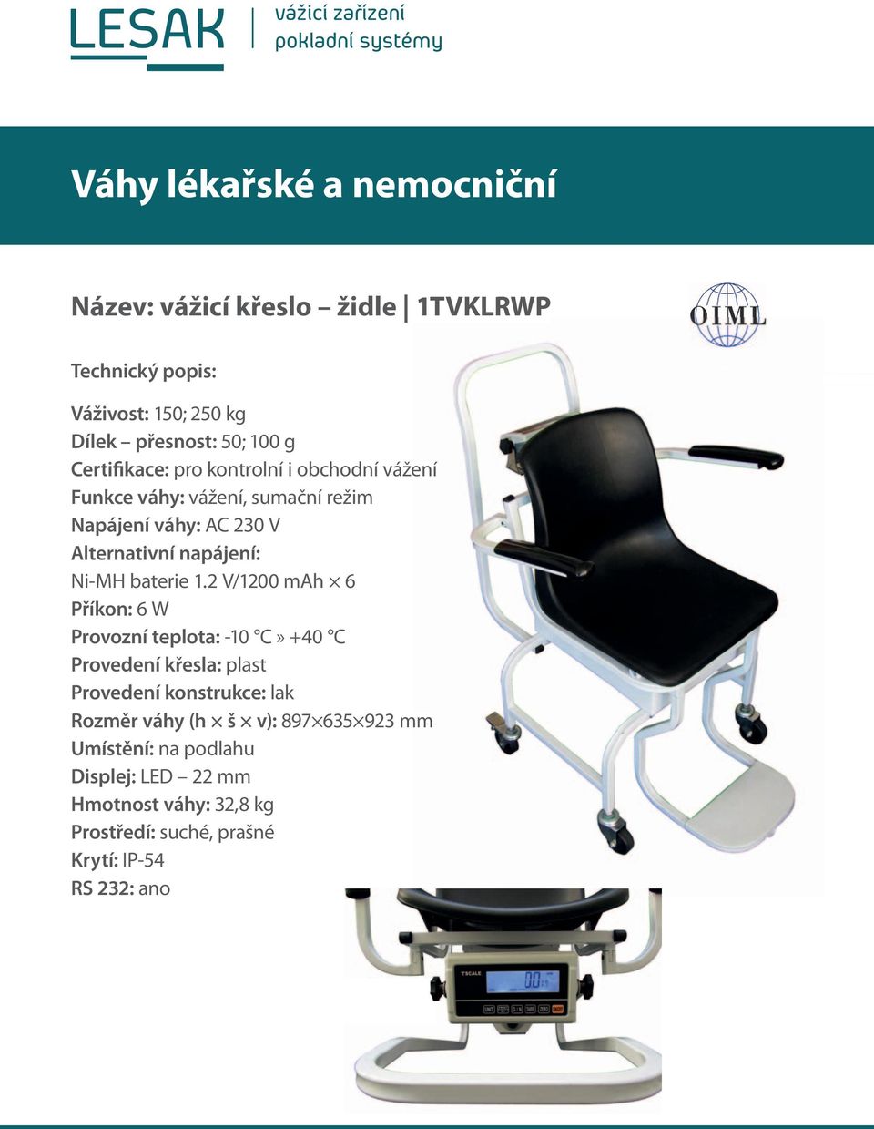 V Alternativní napájení: Ni-MH baterie 1.