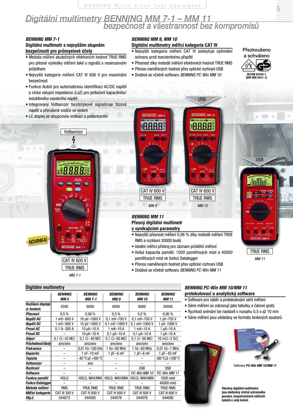 automatickou identifikaci AC/DC napětí a nízká vstupní impedance (LoZ) pro potlačení kapacitního/ induktivního vazebního napětí Integrovaný Voltsenzor bezdotykově signalizuje fázová napětí a