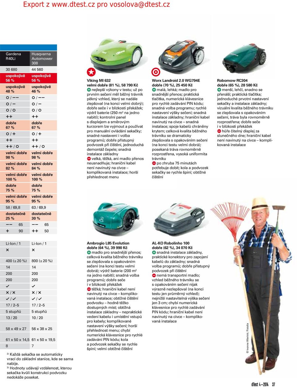 ) Hodnoty udávají vzdálenost, kterou sekačka kvůli konstrukci podvozku nedokáže posekat.