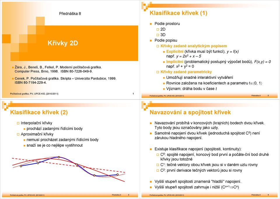 Křv zdé prmerc Umožňuí sdé erví vvářeí Rovce zlože oefceech prmeru, Výzm: dráh bodu v čse Počíčová grf, PV, UPCE-KID, [/] Počíčová grf, PV, UPCE-KID, [/] Předáš 8 Klsfce řve ( Nvzováí spoos řve