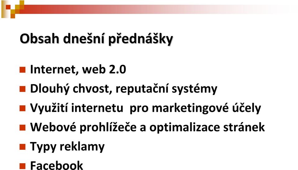 internetu pro marketingové účely Webové