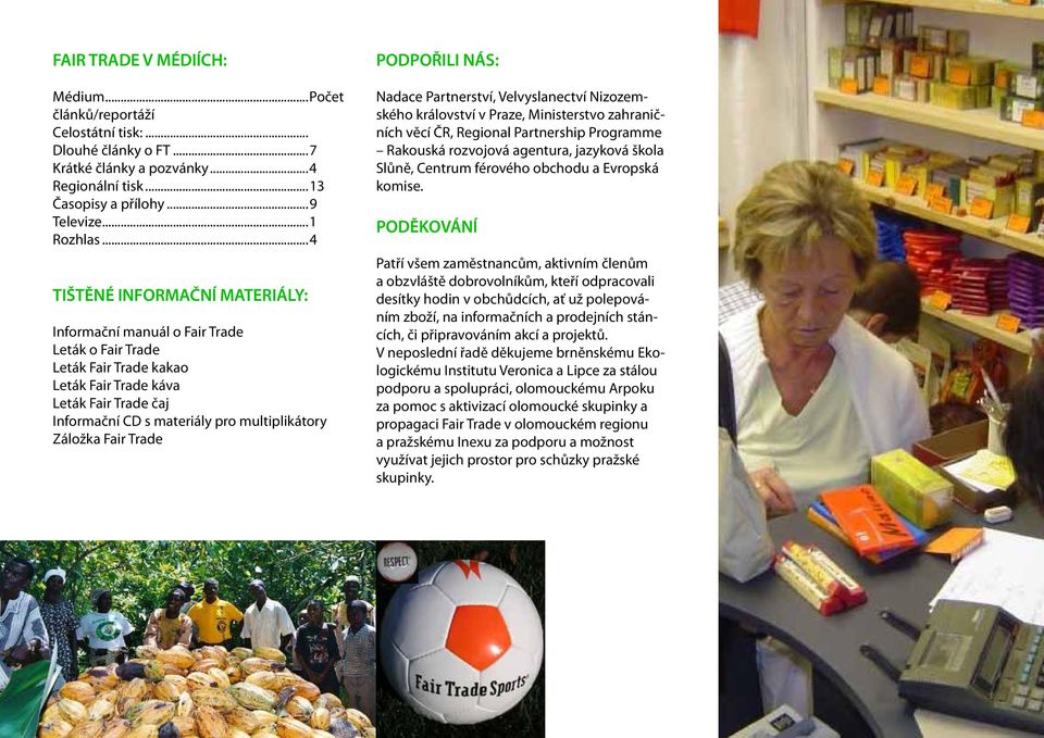 Záložka Fair Trade PODPOŘILI NÁS: Nadace Partnerství, Velvyslanectví Nizozemského království v Praze, Ministerstvo zahraničních věcí ČR, Regional Partnership Programme Rakouská rozvojová agentura,