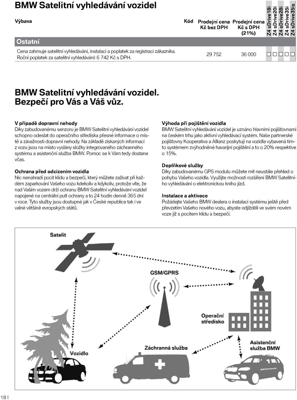 V případě dopravní nehody Díky zabudovanému senzoru je BMW Satelitní vyhledávání vozidel schopno odeslat do operačního střediska přesné informace o místě a závažnosti dopravní nehody.