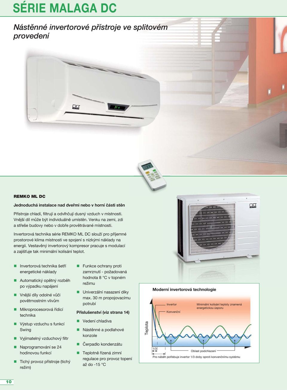 Invertorová technika série REMKO ML DC slouží pro příjemné prostorové klima místnosti ve spojení s nízkými náklady na energii.