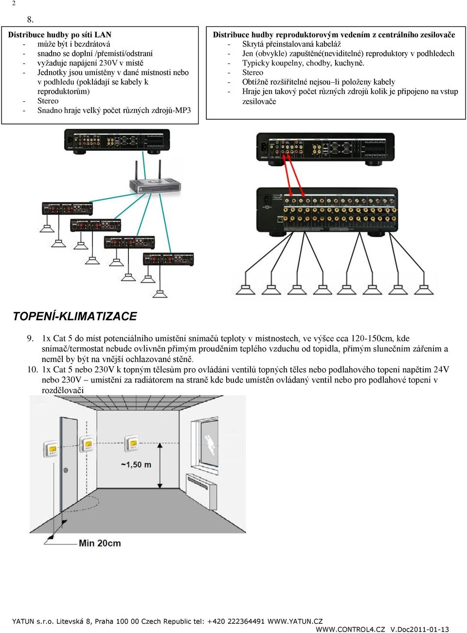 zapuštěné(neviditelné) reproduktory v podhledech - Typicky koupelny, chodby, kuchyně.