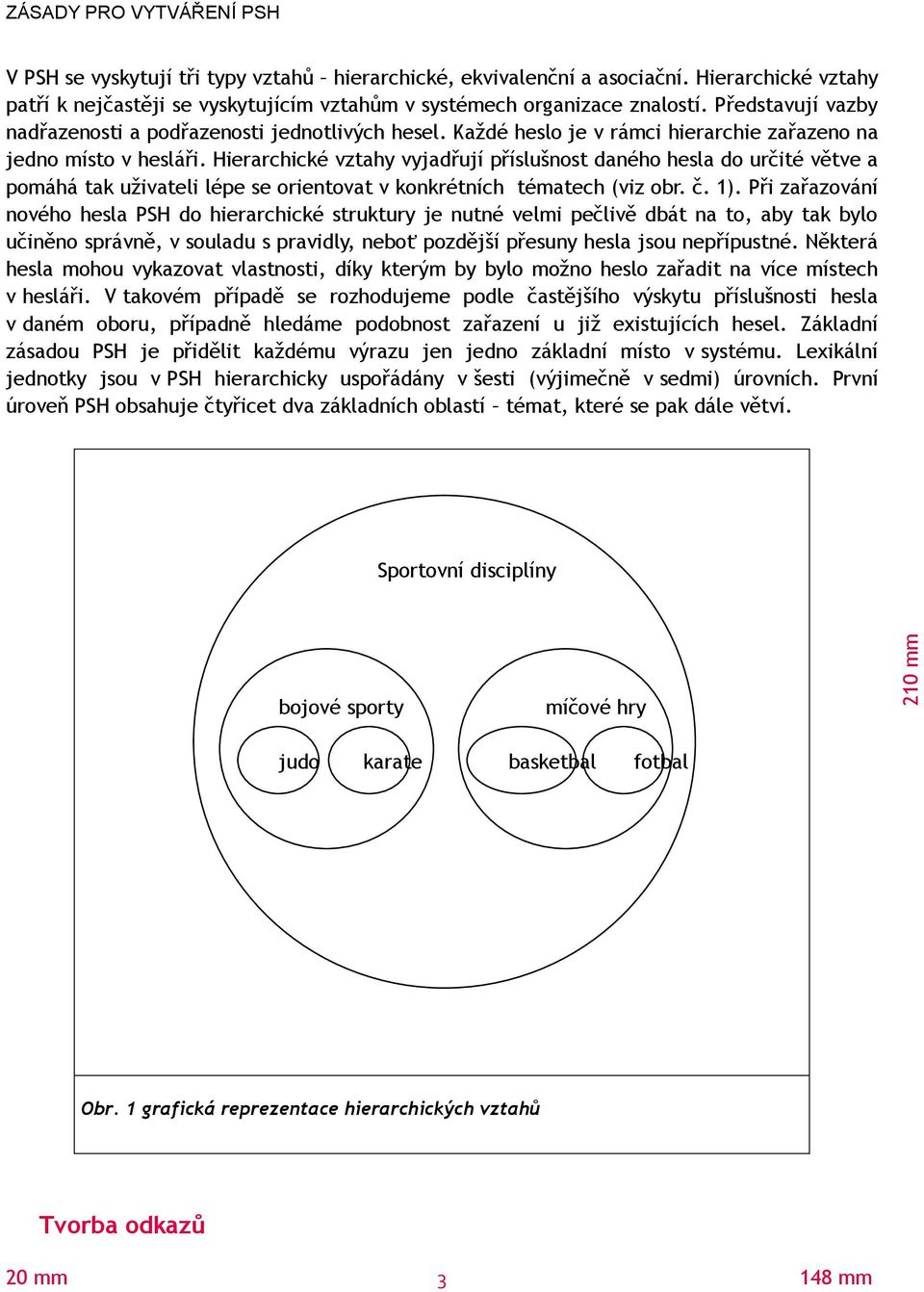 Hierarchické vztahy vyjadřují příslušnost daného hesla do určité větve a pomáhá tak uživateli lépe se orientovat v konkrétních tématech (viz obr. č. 1).