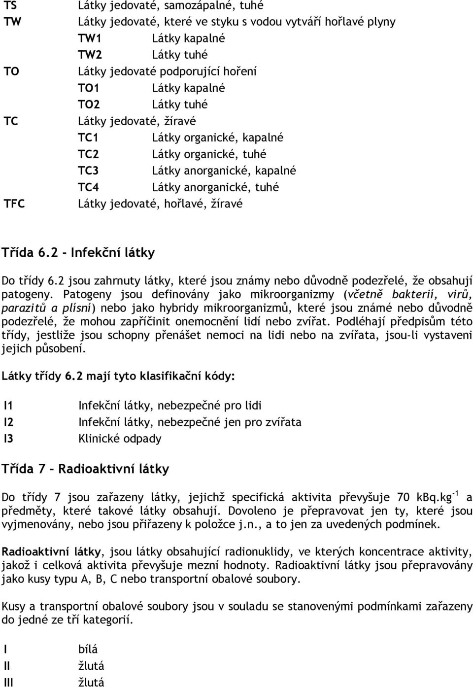 2 - Infekční látky Do třídy 6.2 jsou zahrnuty látky, které jsou známy nebo důvodně podezřelé, že obsahují patogeny.